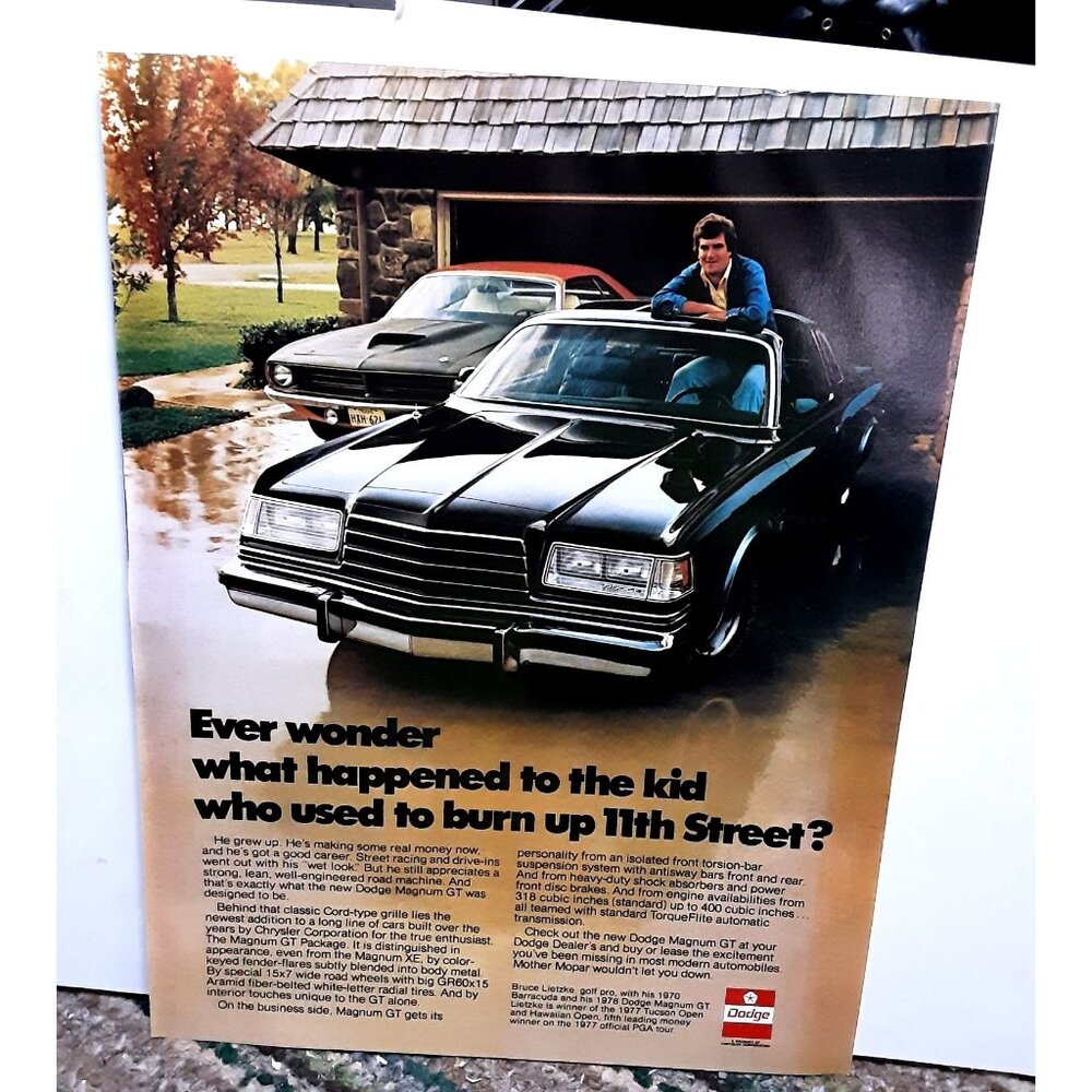 1978 Dodge Magnum GT Car Original Print Ad 70s